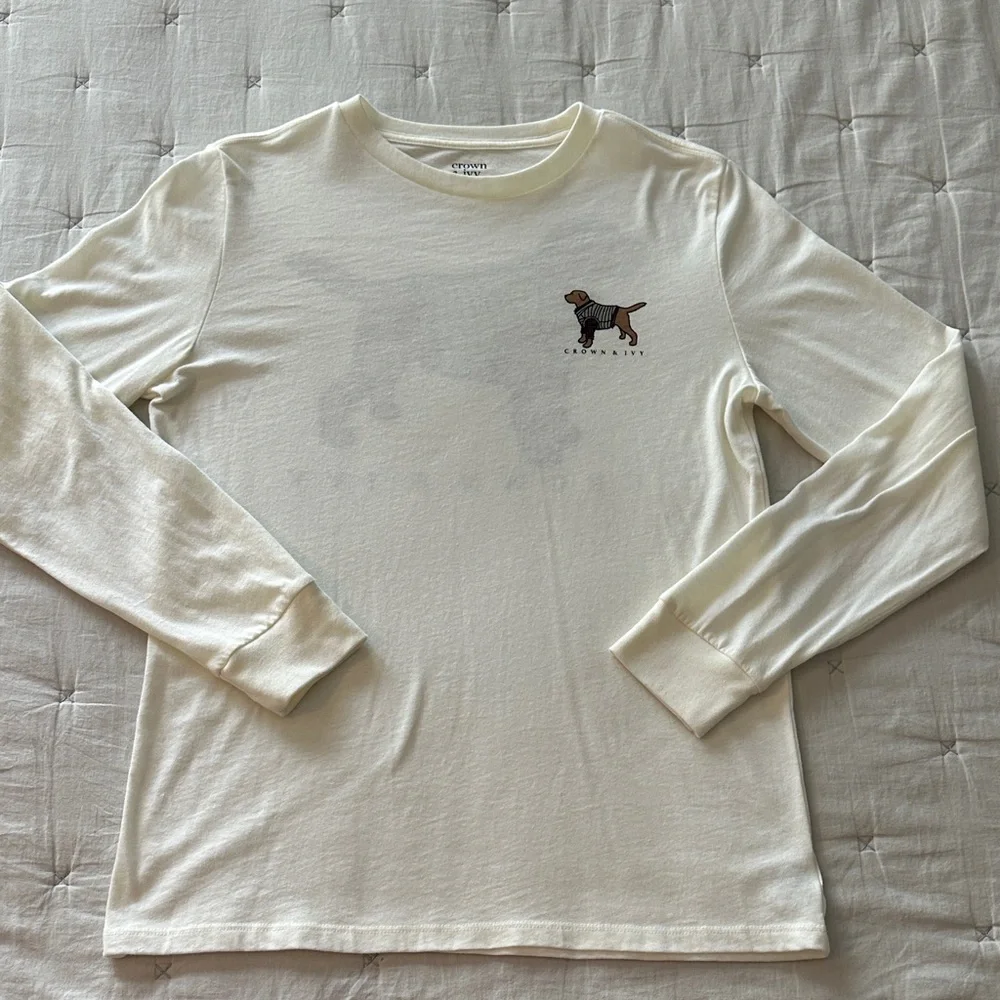 💕 2 for $15 - Boy’s Crown & Ivy Cream Long Sleeve Tee